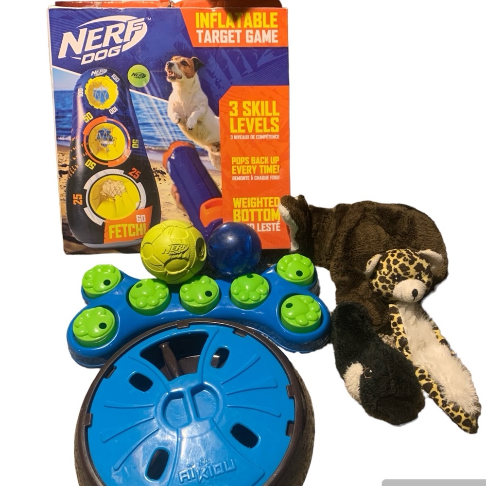 Nerf Dog Toys Interactive Games Balls Puzzle Slow Feeder Pet